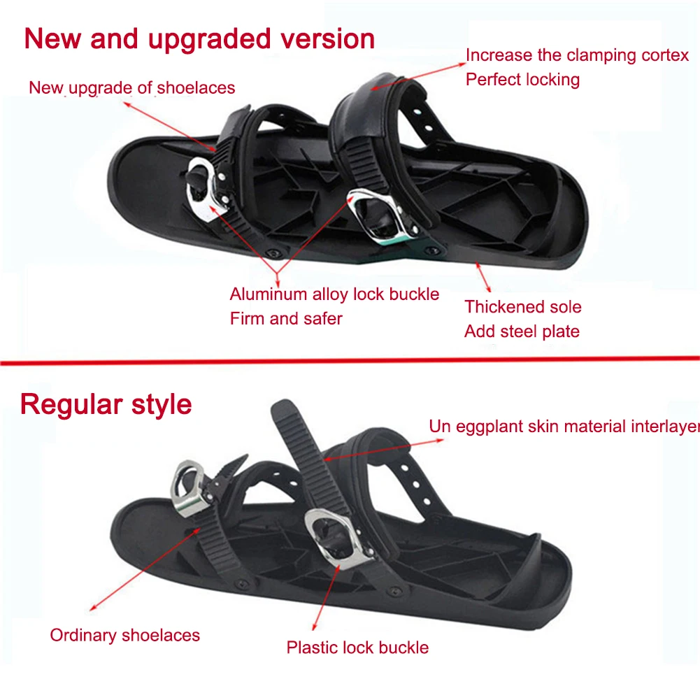 Mini Short Ski Skates Short Mini Skating Ski Shoes Adjuatable Short Shoe Snowblades Fit Into Your Backpack