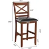 Barstools Set of 4, 25” Counter Height Mid Century Modern Island Chairs with Back, Soft Cushion & Faux Leather Seat 3