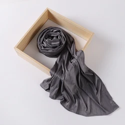 Ribbed Jersey Crepe Hijab Scarf - Soft Islamic Shawl and Headwrap (Color 16)