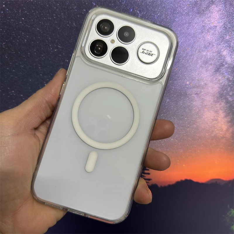 MagSafe-Compatible Magnetic Transparent Acrylic Protective Shell with Shockproof Bumper