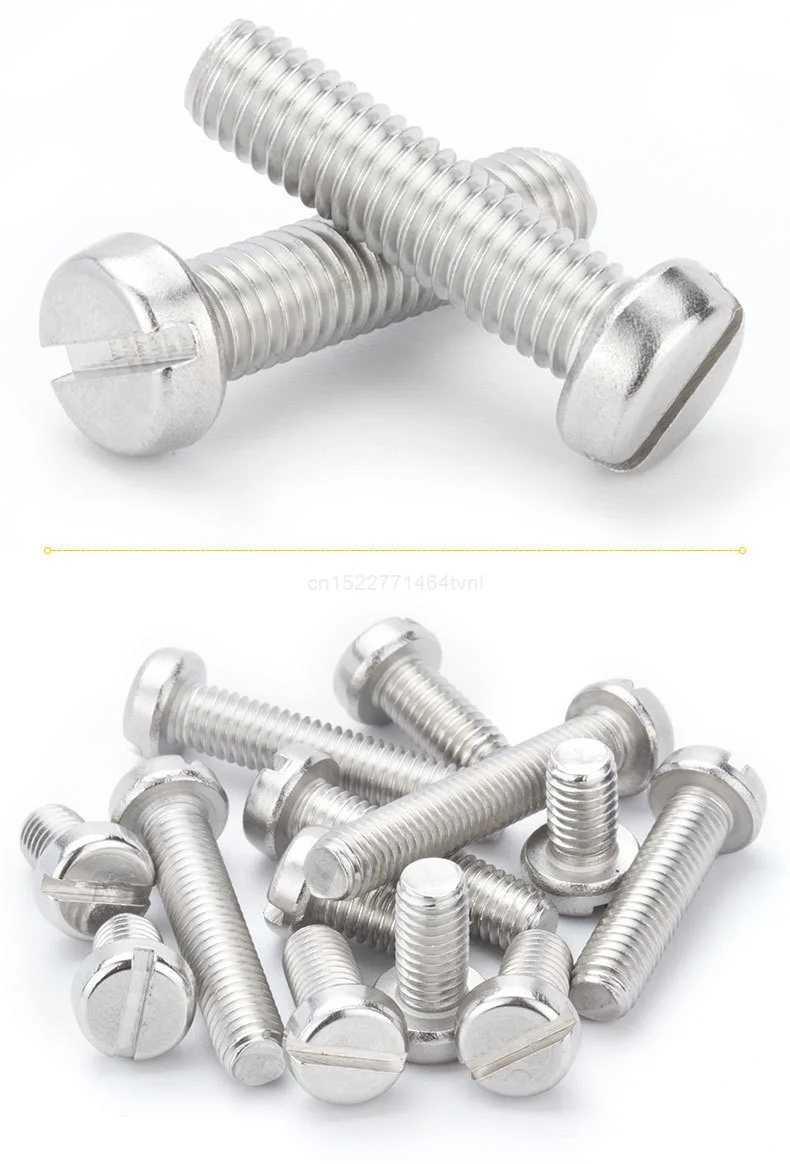 10/50pcs M1.6 M2 M2.5 M3 M4 M5 M6 304 A2-70 stainless steel GB65 Slotted Cap Head Slot Column Round Cheese Head Screw Bolt