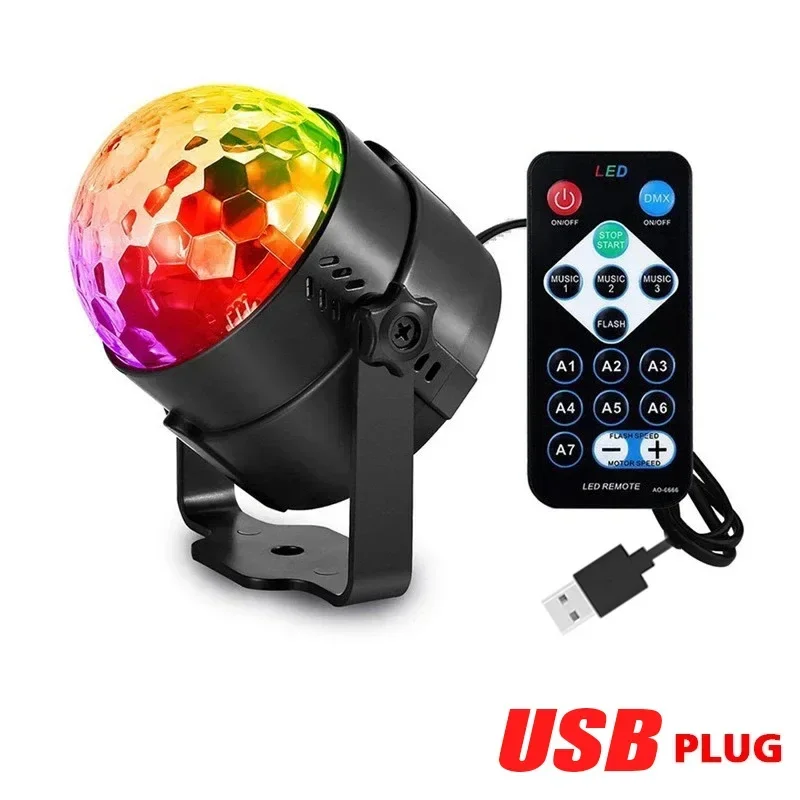 ตัวเลือกสินค้า RGB Disco Ball Strobe Light with Sound Control - Party Lighting for DJ & Club