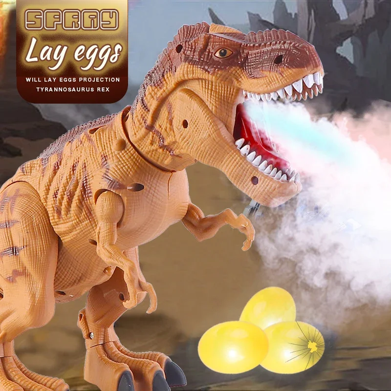Large Electric Dinosaur Toys Walking Jet Dinosaur World With Mechanical Voice Tyrannosaurus Rex Luminous Egg Children Baby Gifts 5