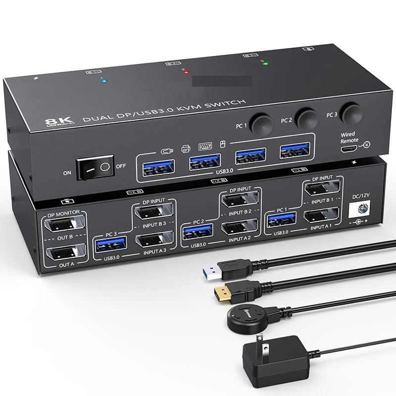 

8K3 0HZ usb-хаб LAN переключатель Многофункциональный USB3.0 KVM переключатель сети Интернет разветвитель адаптер расширенный экран копия экрана