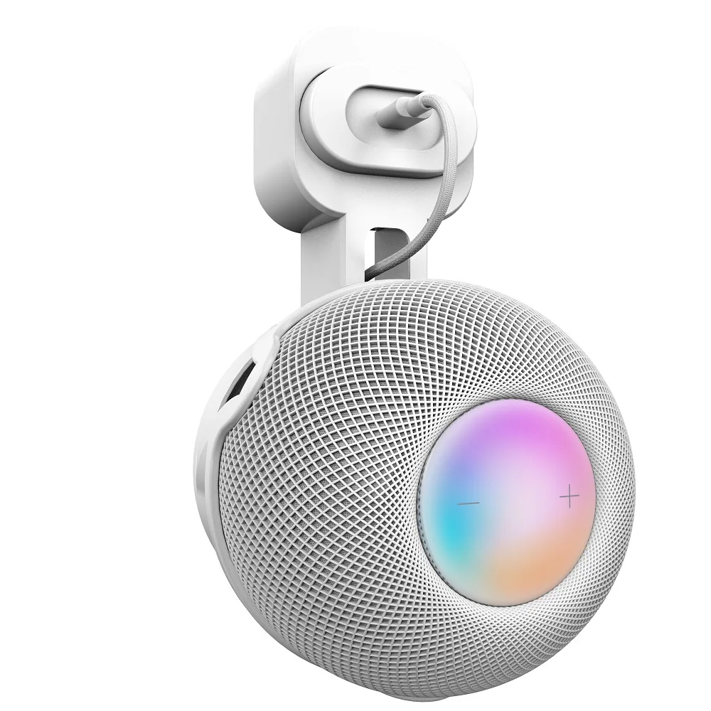 HomePod 미니 스마트 스피커 콘센트 홀더 용 벽걸이 스탠드 행거 Homepod 미니 스탠드 용 공간 절약 브래킷 벽 선반