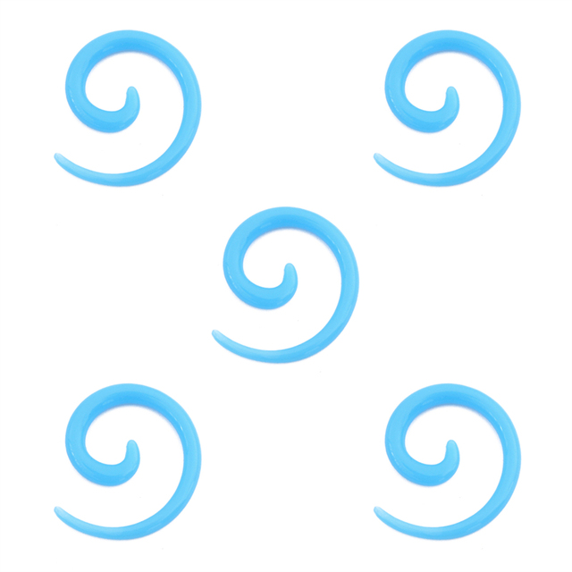 1.2-8mm Acrylic Spiral Ear Gauges Fake Ear Tapers Stretching Plugs Tunnel Expanders Earlobe Cartilage Body Piercing Jewelry