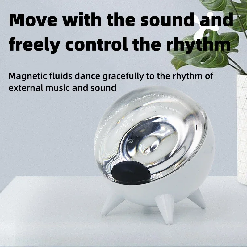 Ferrofluid Music Rhythm Lamp Magnetic Fluid Pickup Desktop Speakers Companion Visual Display Lamp Dancing Magnet Liquid Toy Gift 4