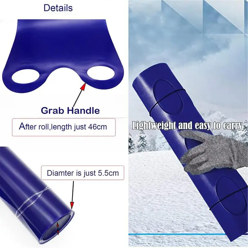 Toddler Snow Sled Children High Speed Snow Sled Flexible Roll-Up For Children Portable Toddler Snowboard For