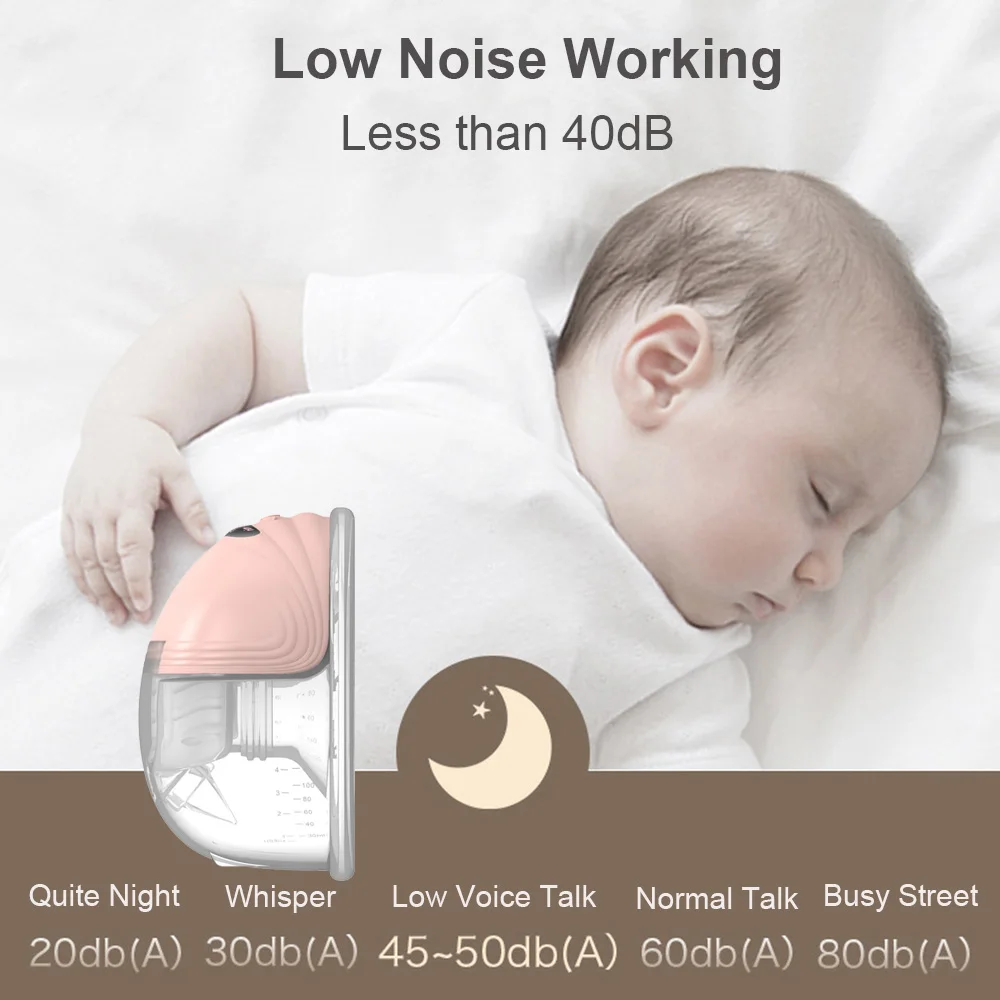 Wearable Breast Pump for Breastfeeding Portable Electric Breast Pump Hands Free with 24mm Silicone Flange 180ml Storage Capacity 5