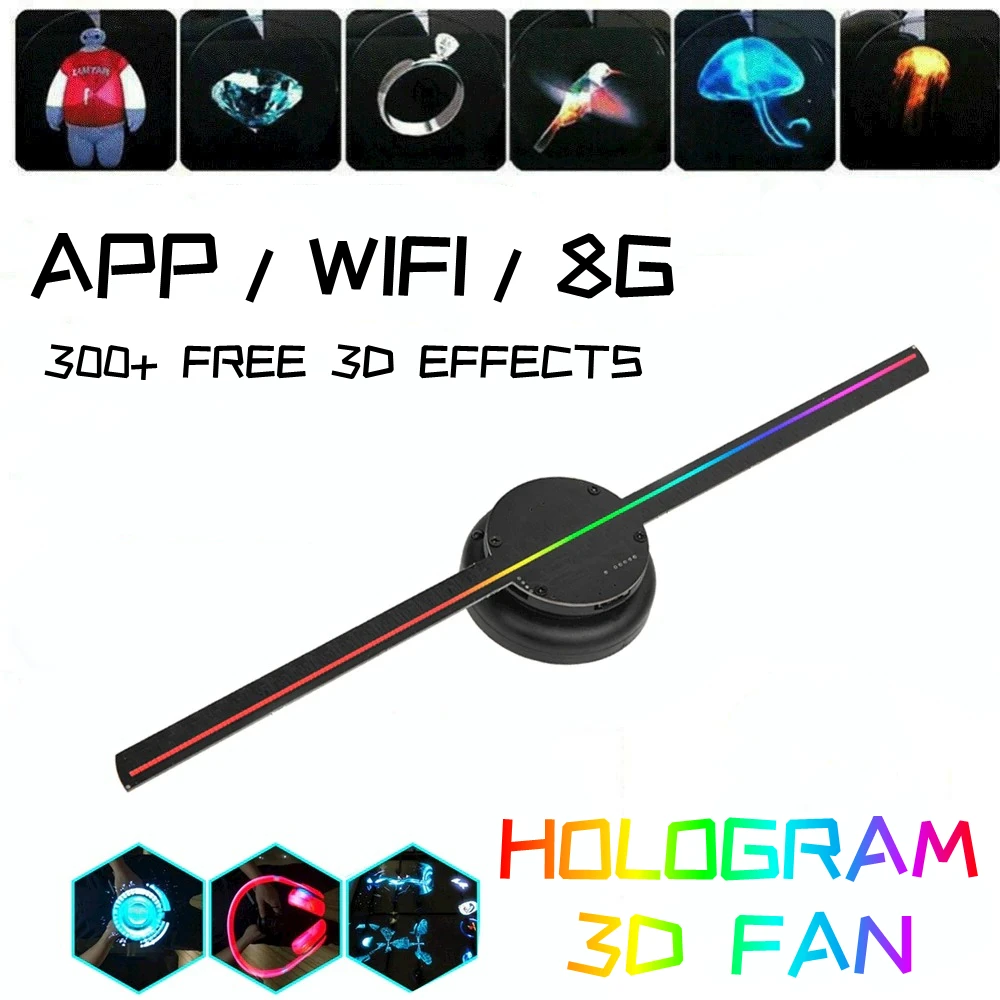 3D Hologram Fan,16.5 Inch 3D Hologram Projector Advertising Display