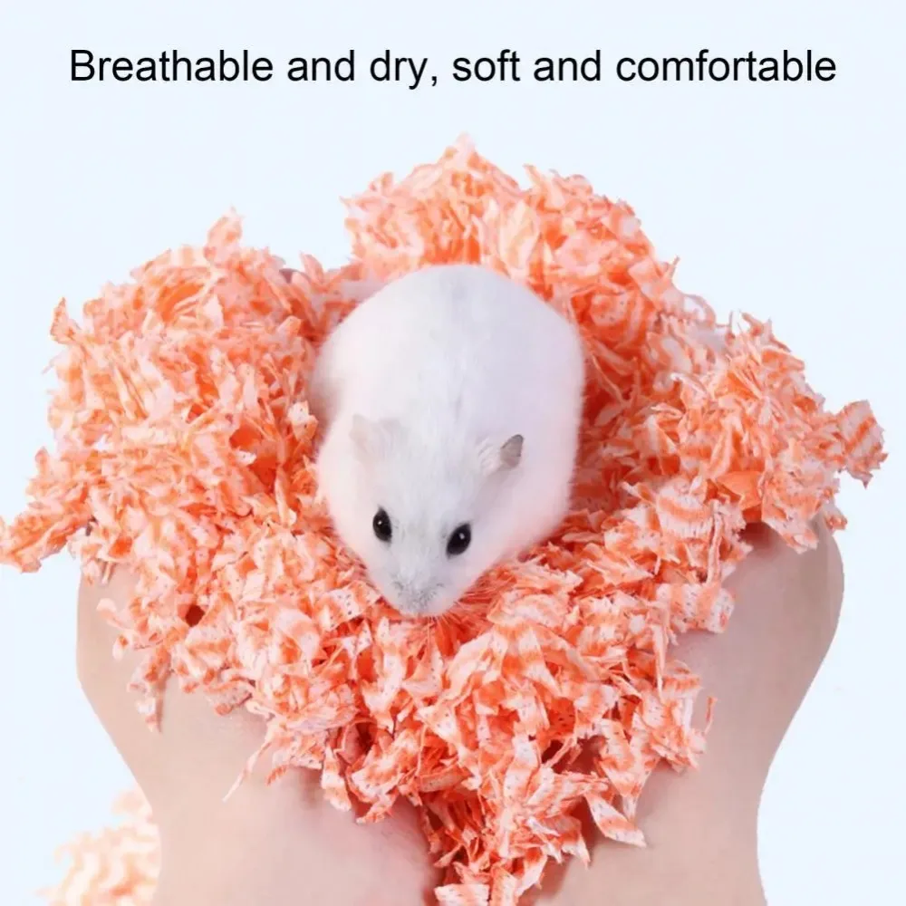 300g/Bag Hamster Filler Colorful Absorbs Water Quickly Deodorant Dust-free Fiber Filler Small Pet House Padding for Cage