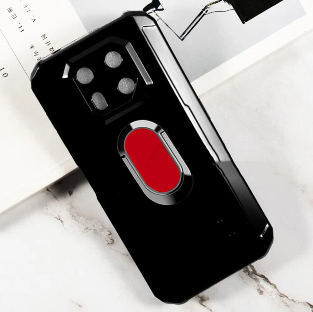 Rugged Back Ring Holder Bracket Phone Case with TPU Soft Silicone