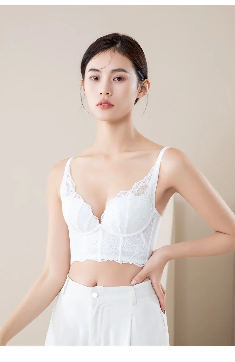 Silk Adjustment Type Wireless Bra Lace Side Fold Thin Brassiere 3 4 Cup silk-adjustment-type-wireless-bra-lace-side-fold-thin-brassiere-3-4-cup