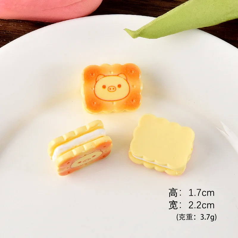 100pcs 1:12 Mini Cartoon Cookie Resin Food For Figurines & Miniatures Dollhouse Home Decoration Diy Accessories