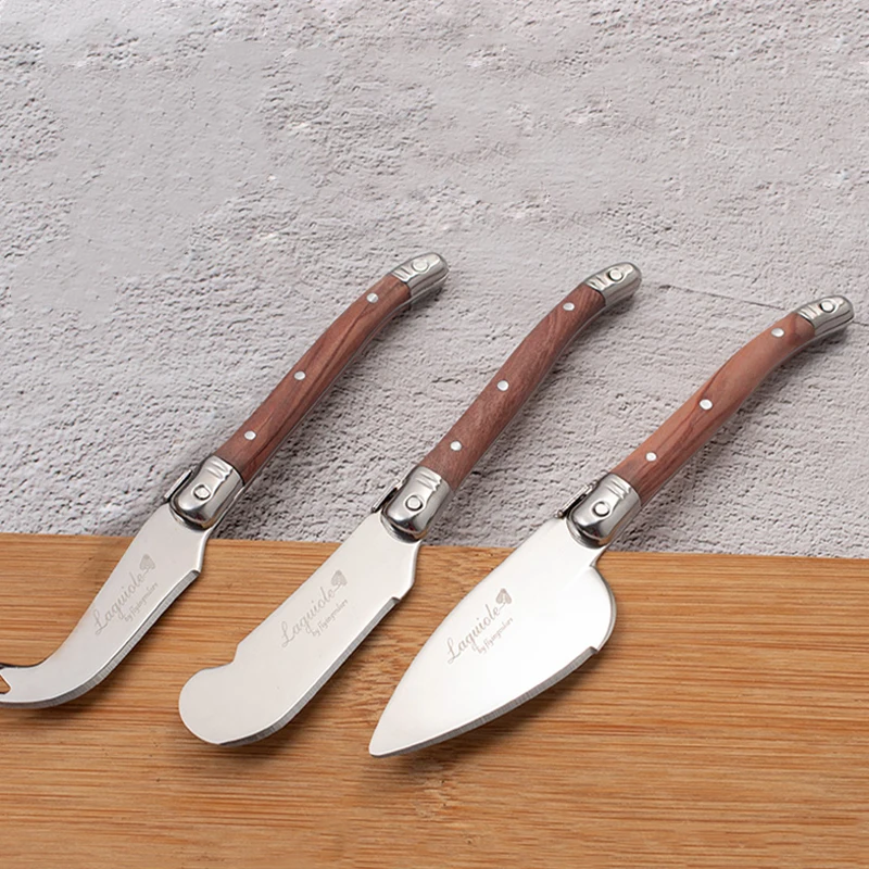 Cutlery Set Western Style Cutlery Set Picnic Cutlery Set 3pcs Laguiole Cheese Knife set Butter Spreaders Cheese Knives Scraper Slicer Cutter Red Rainbow