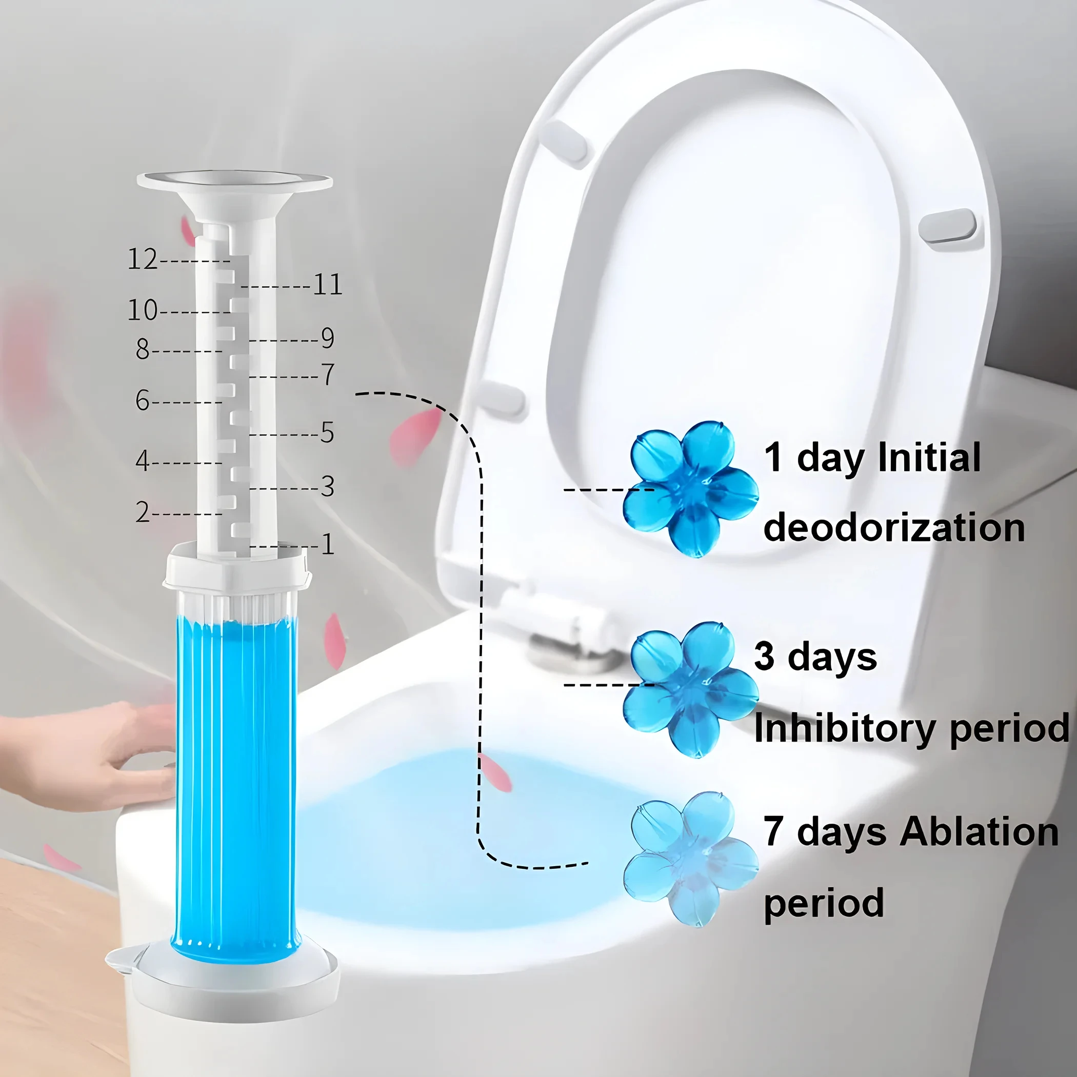1/2Pcs Flower Toilet Cleaner Gel Syringe Aromatic Drain Toilet Cleaning Products Air Freshener Remove Odors Home Bathroom Tools
