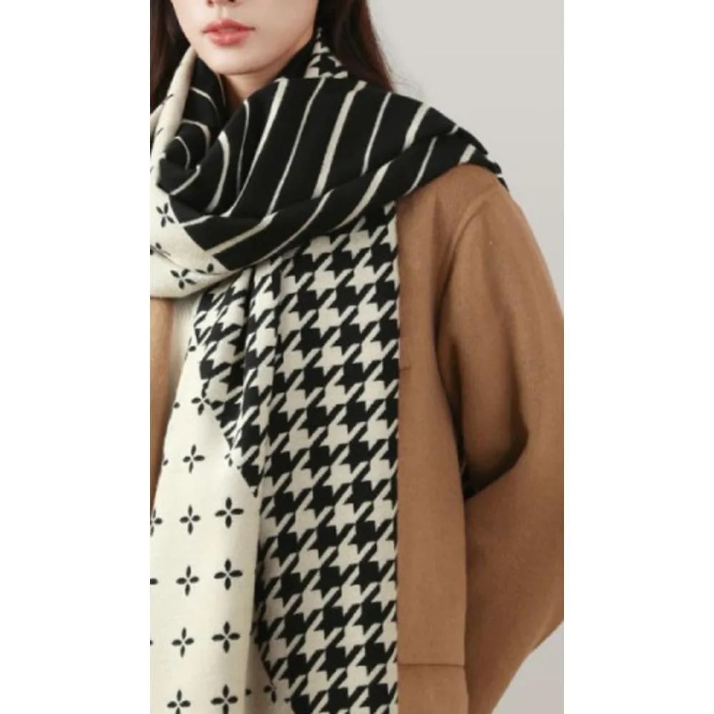 Nuovo versatile scialle Thousand Bird Grid Large per donna, cashmere, alta qualità, sciarpa di protezione per il collo ispessita_voghion.com