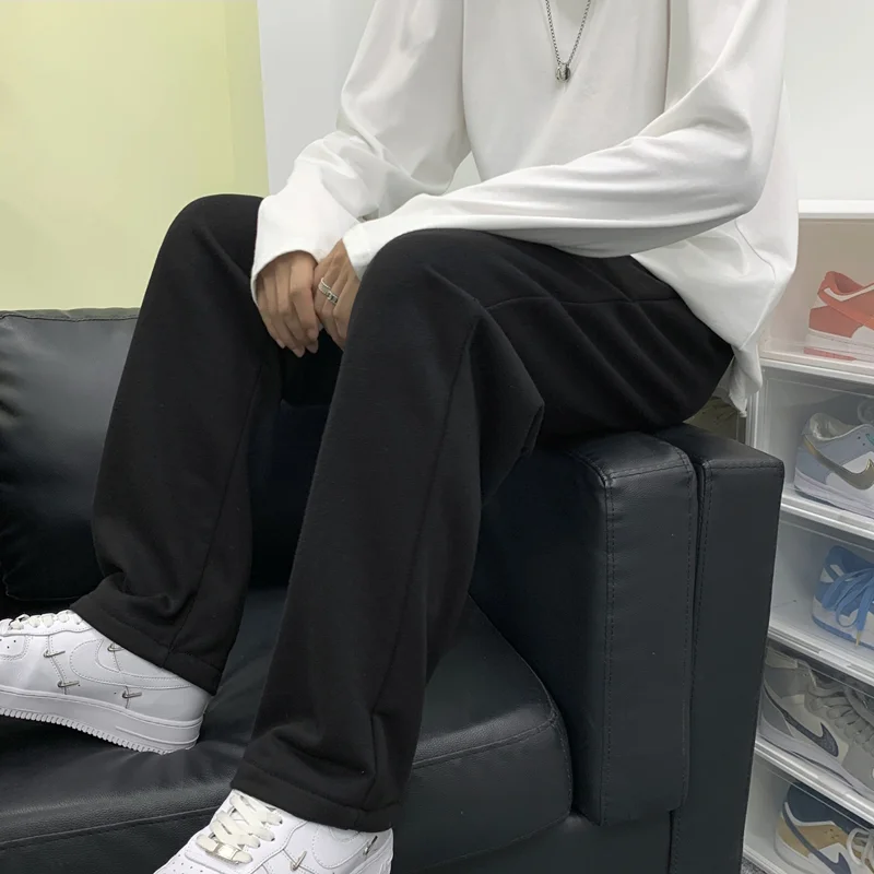 Pants Men Draw String Wide Leg Winter Loose Baggy Joggers All-match High Street Leisure Pockets Gothic Harajuku Trendy Clothing