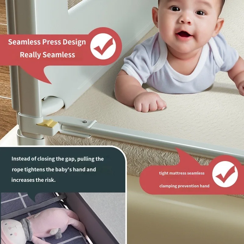 Baby Bed Barrier Bed Guardrail Safety Fence Children's Railing Safety for Kid Falling Rail Guard for Kids