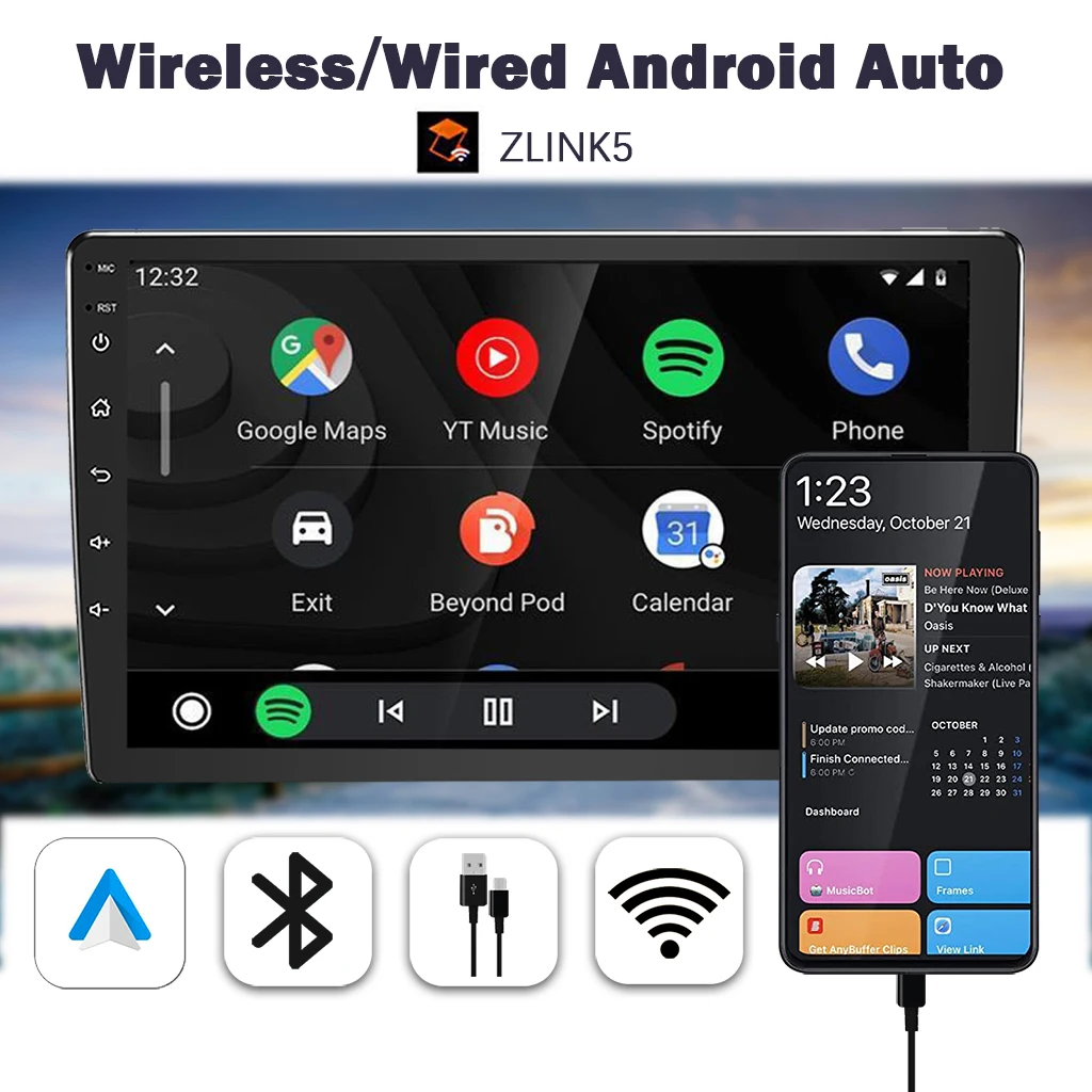 Pantalla de radio Binize Android 10 de 12,3 pulgadas para soporte de c