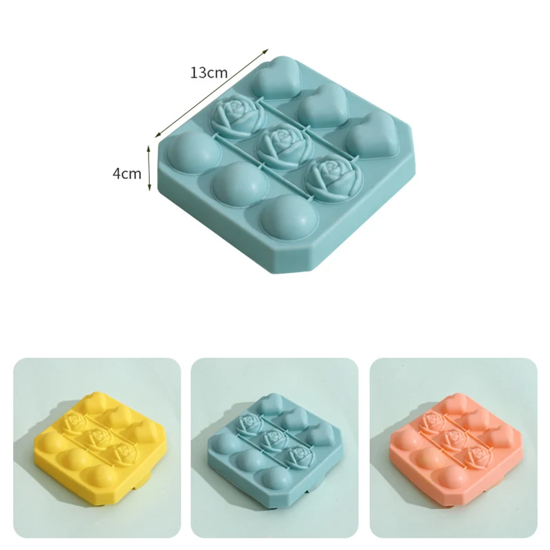 Silicone Ice Cube Tray With 14 Slots, Candy Colors, For Homemade