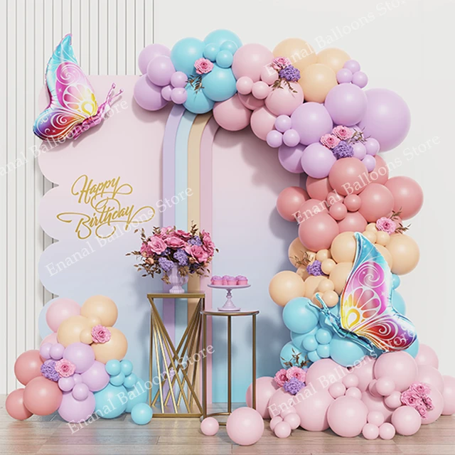 Arche de ballons pastel rose et violet