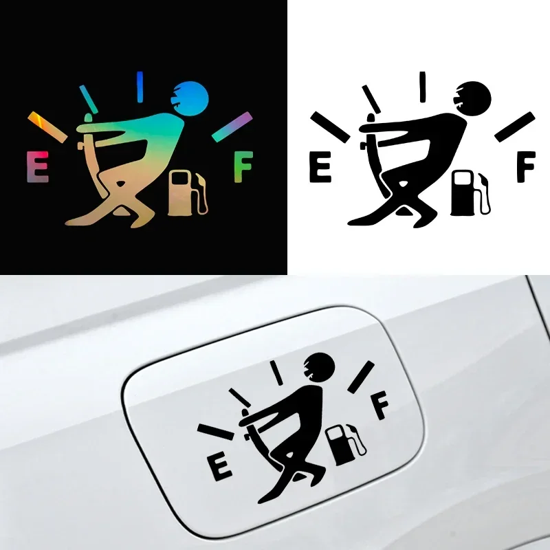 Car Stickers 13*9CM 1 Fun Pull Fuel Tank Pointer To Full Reflective Vinyl Car Interior Sticker