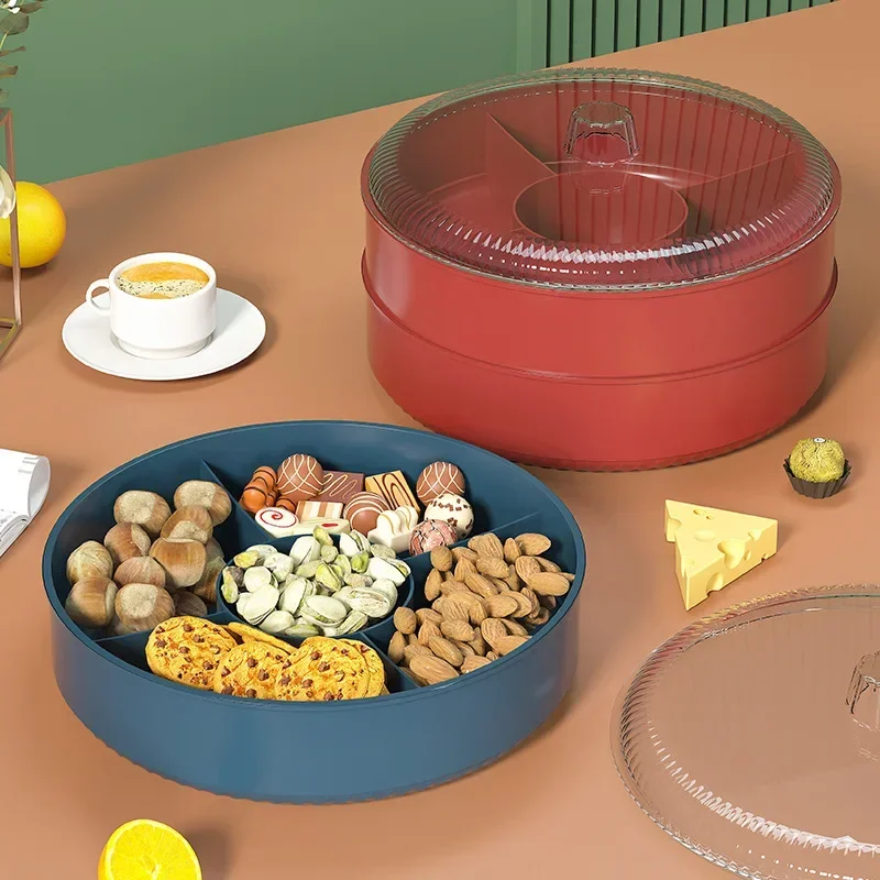 Fruit Plate Dried Fruit Tray Light Creative Food Grade Double Layer Storage Box Lid Household Snack Candy Dried