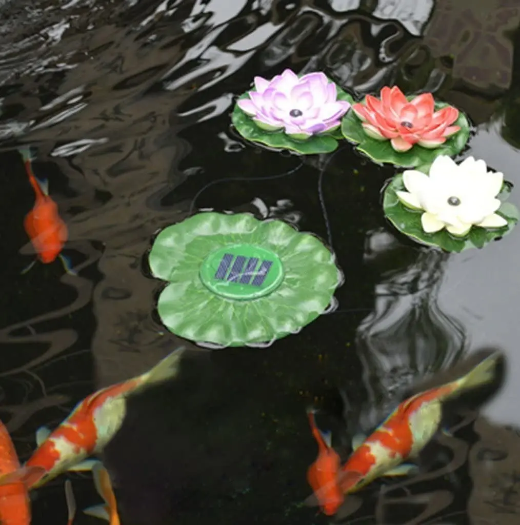 Floating LED Pond Lights Lily Pad Lotus Flower Light Fun Pool