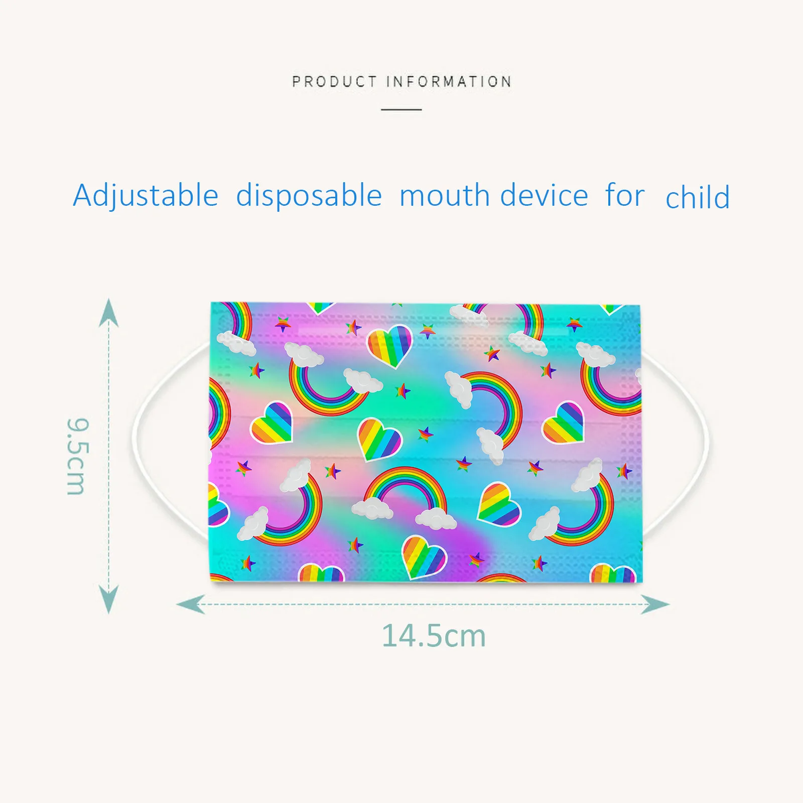 Disposable Face Mask Kids Children Industrial 3Ply Ear Loop 50PCS Outdoor Dust-Proof Protective