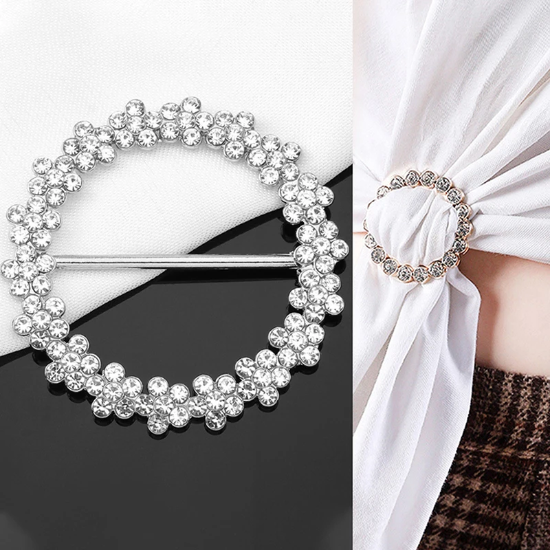 헤드 스카프 버클 진주 라인석 크리스탈 핀, 무슬림 히잡 버클, 의류 코너 실크 스카프 숄, 합금 브로치 핀 