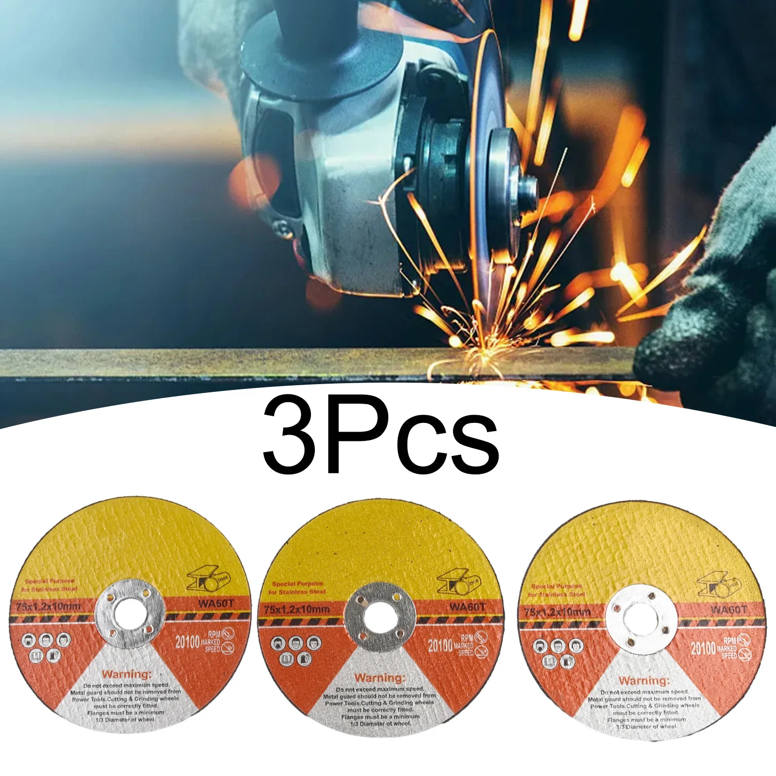 

3Pcs 75mm/3'' Circular Resin Saw Blade Grinding Wheel Cutting Disc Industrial Ultra-thin Cutting Piece For Angle Grinder Parts