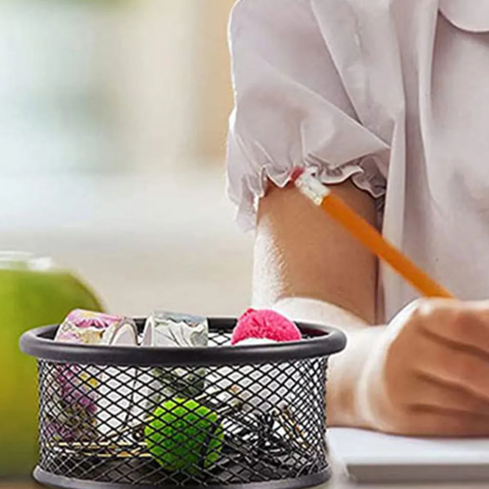 3Pcs 금속 메쉬 종이 클립 홀더 책상 정리용 소형 용품 공간 절약 우아하고 현대적인 데스크탑 클립 보관 랙 블랙