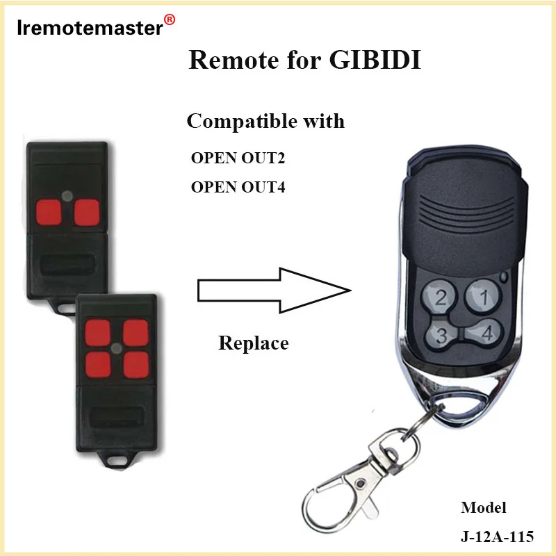 

For GIBIDI AU01590 AU1600 AU1610 AU1680 AU1810 DOMINO Garage Remote Control Replacement 433.92MHz Rolling Code Gate Opener