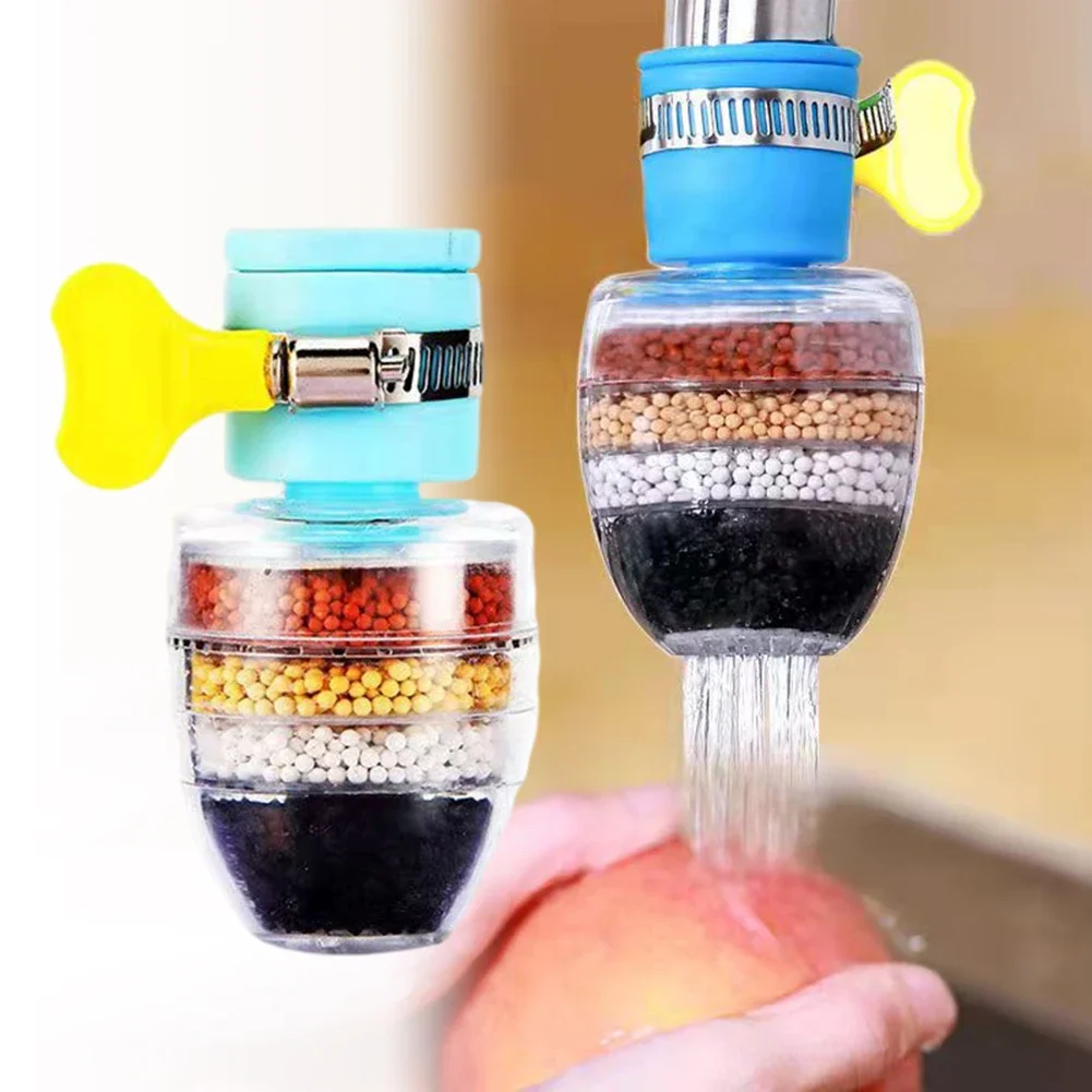 5-layers Purifier Tap Filter Water Saving Kitchen Faucet Bubbler Activated Carbon Filtration Shower Head Nozzle Cleaning Filters