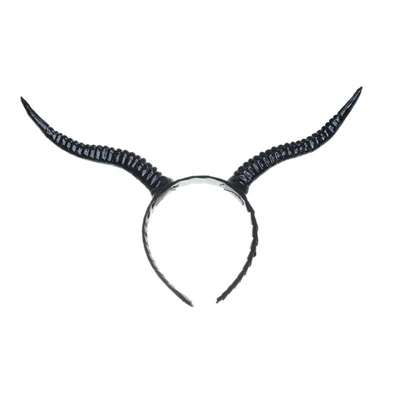 Animal Long Ox Horn headband Halloween Cosplay Devil Demon hair hoop hand Performance Sheep deer Headwear Headdress greek goddess costume Cosplay Costumes