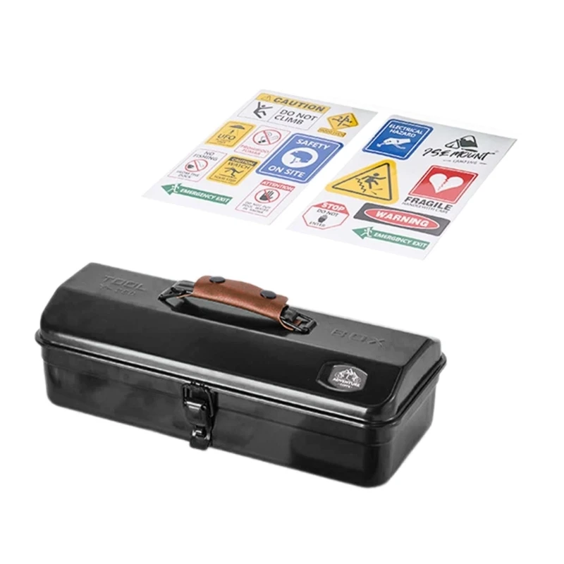 Y6GD Handy Metal Tool Organizers Box with Stickers for Camping and Daily Tool Bag