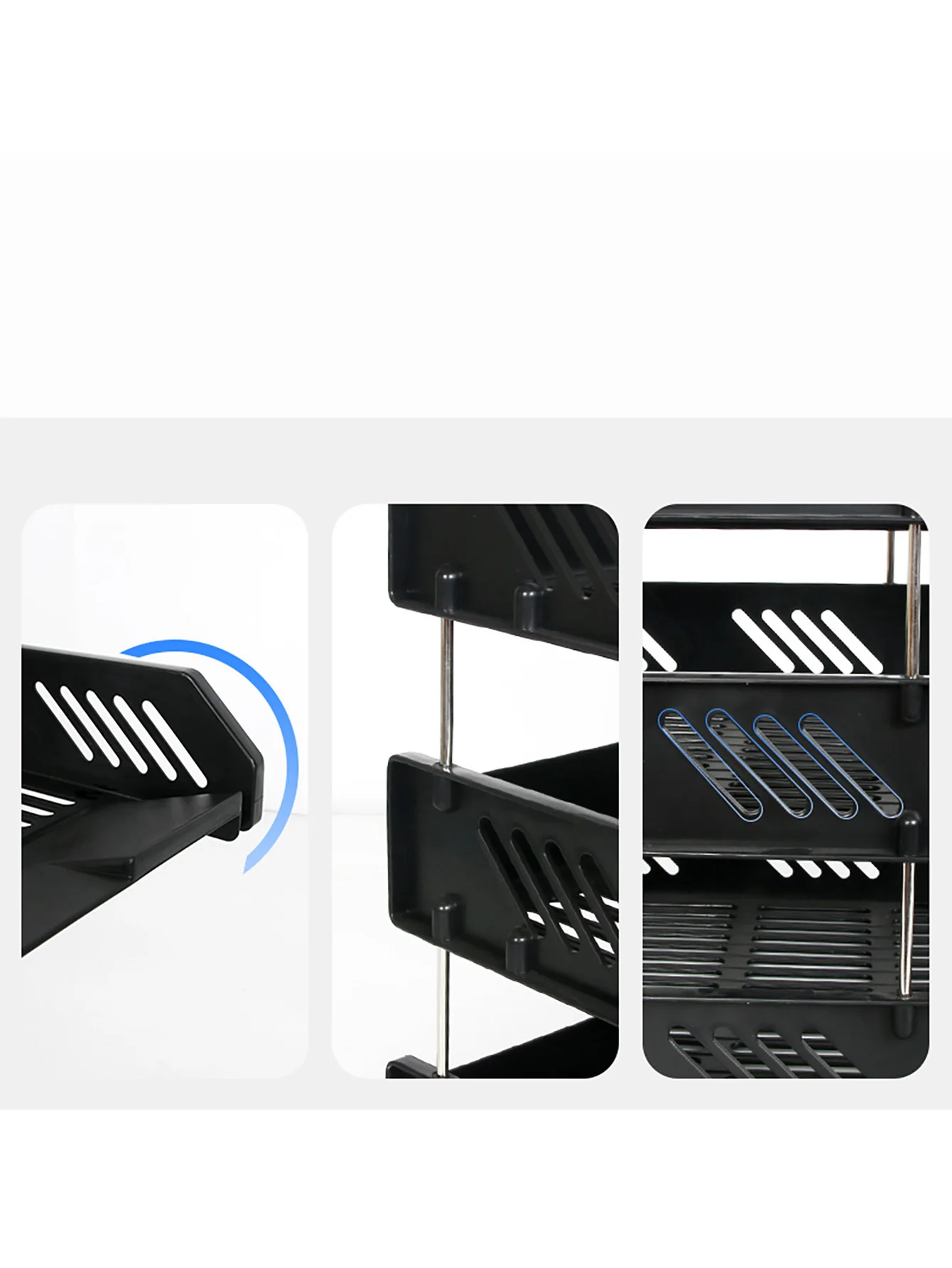 Simple A4 File Storage Tray Durable Stackable Plastic File Rack 2 layers of storage 1 PCS