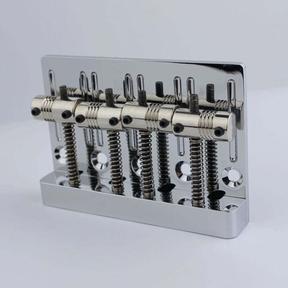 Guyker 4 String High Mass Bass Bridge Chrome Con Selle In Ottone Lavorate A Cnc Vintage Tailpiece Per Jazz Bass