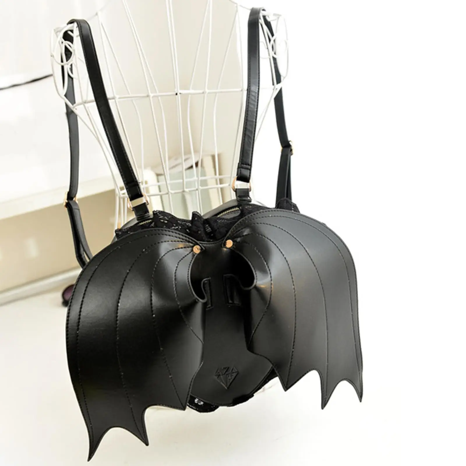 vamps 巾着　リュック　バッグ　ヴァンプス　バンプス　黒　ハロウィンパーティ ラバースキン リュック（27-59XI08-204）｜ベータメン（β MEN