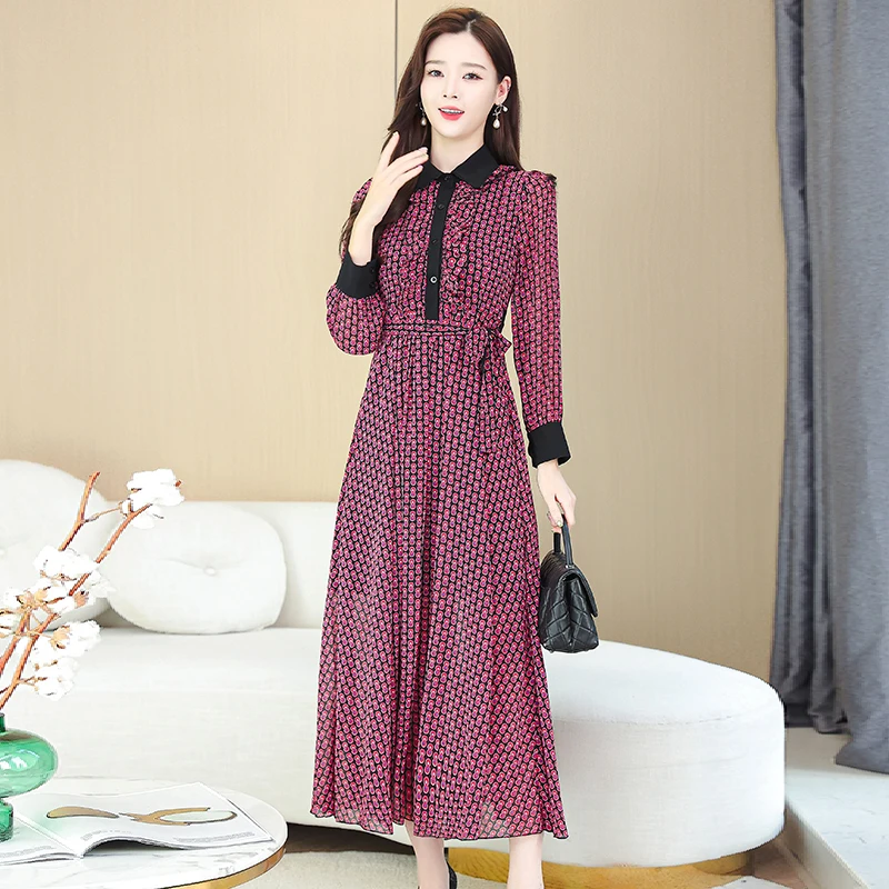 

Women Vintage Print Boho Beach Prom Loose Dress 2023 Summer Elegant Bodycon Maxi Dress Fashion Long-sleeve Party Night Vestidos