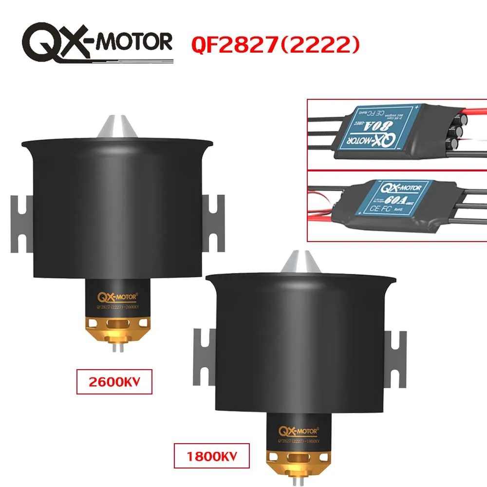 70mm-EDF-kit-QF2827-Brushless-motor-with-60A-80A-ESC-12-blades-Ducted ...
