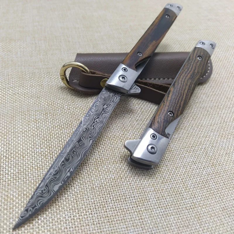 

Damascus Steel Pattern Folding Knifes Outdoor Self-Defense Knife High Hardness Military Knife Camping Survival Knife EDC Tools