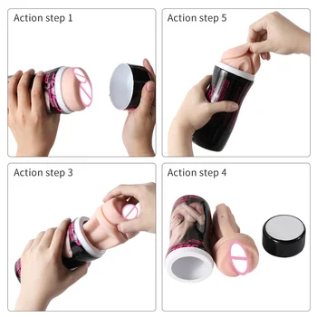 Male Masturbators for Men Vagina Vacuum Pocket Pussy Vaginator Endurance Exercise Masturbation Sex Toys Vibrator Masturb Cup 5