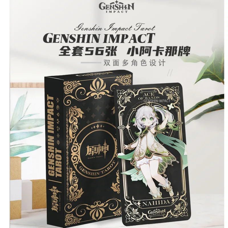 

56Pcs Genshin Impact Tarot Card Yae Miko Raiden Shogun Zhong Li Kazuha Playing Card Cosplay Props Anime Tarot Card Gift