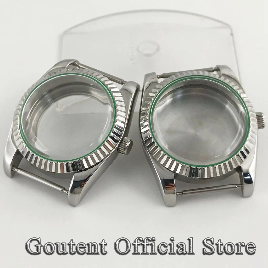 

Goutent Silver 36mm 39mm Dome glass Watch Case Fit NH34 NH35 NH36 MIYOTA 8215 821A DG2813 3804 ETA 2836 2824 PT5000 Movement