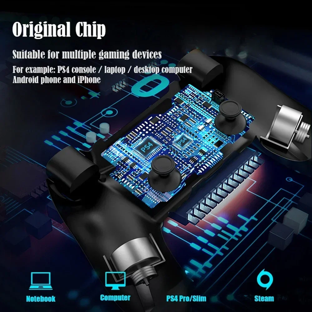 وحدة تحكم ألعاب لاسلكية لجهاز PS4، اهتزاز بلوتوث ل...