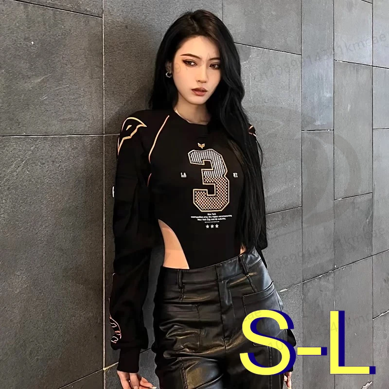 오토바이 라이딩 슈트 고탄성 기능성 타이트 유럽 및 미국풍 섹시 이벤트 프린트 크로치 로코모티브 스웨터 여성용