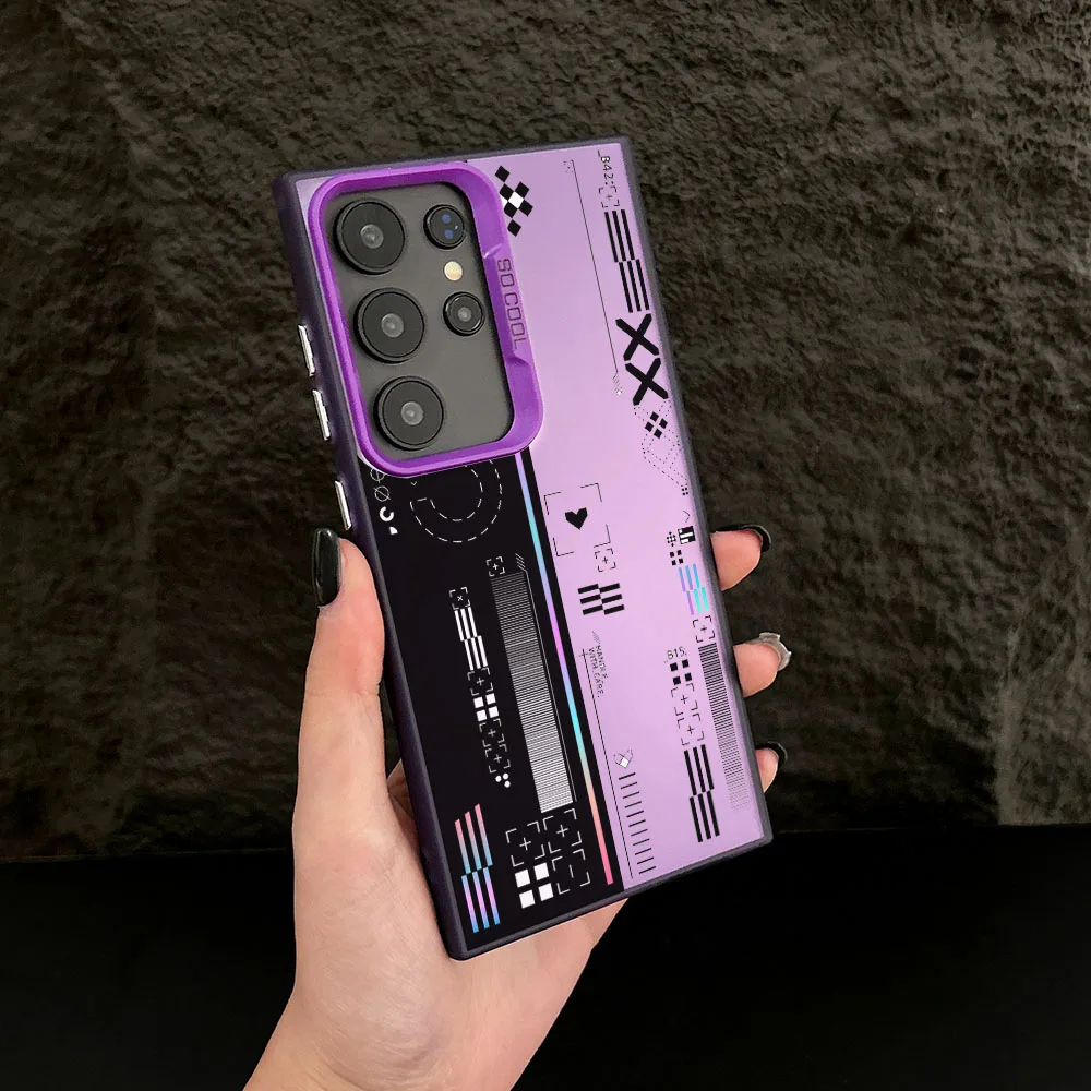 Enhanced Shockproof Matte Silver Fashion Case with Plating Design