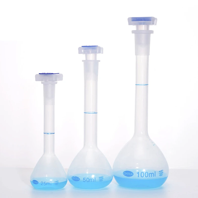 PP Plastic volumetric flask laboratory test flask with cap 25 100 250 500ml 1000ml Laboratory supplies